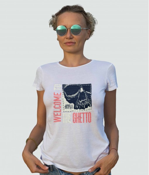 Дамска тениска с щампа Готика The Ghetto skull - TShirtArtShop.com